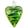 Lampwork Pendants, Heart, handmade, inner twist Approx 5.5mm 