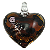 Lampwork Pendants, Heart, handmade, gold sand Approx 5mm 