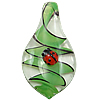 Lampwork Pendants, Leaf, handmade, inner twist Approx 6mm 