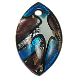 Moulding Lampwork Pendants, Horse Eye, gold sand & silver foil Approx 6mm 