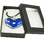 Bijoux collier de verre en boîte 
, chalumeau, avec Cordon PU, coeur, plus de couleurs à choisir pouce, Vendu par boîte