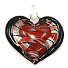 Lampwork Pendants, Heart, handmade, inner twist Approx 6mm 