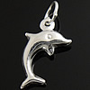 Pendentifs animaux en argent, argent sterling 925, dauphin, Placage, plus de couleurs à choisir Environ 3.5mm, Vendu par PC