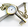 Watch Necklace, Zinc Alloy, Key 17mm Approx 31 Inch 