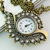 Collar De Reloj, aleación de zinc, Flor, con diamantes de imitación, longitud:aproximado 31 Inch, Vendido por Sarta