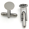 Brass Cufflinks, Flat Round, cadmium free  17mm 