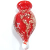 Lampwork Parfümflasche, Goldsand, rot, 17.5x31.5mm, Bohrung:ca. 5.5mm, verkauft von PC