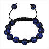 Edelstein Woven Ball Armbänder, natürlicher Lapislazuli, mit Wachsschnur, handgemacht, 12mm, Länge:ca. 6.5 ZollInch, verkauft von Strang