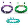 Pulseras de Gemas Estilo Woven Ball, jade, con Cordón de cera, más colores para la opción, 10mm, longitud:aproximado 6.5 Inch, Vendido por Sarta