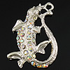 Zinc Alloy Animal Pendants, Gecko, plated, with rhinestone Approx 2mm 