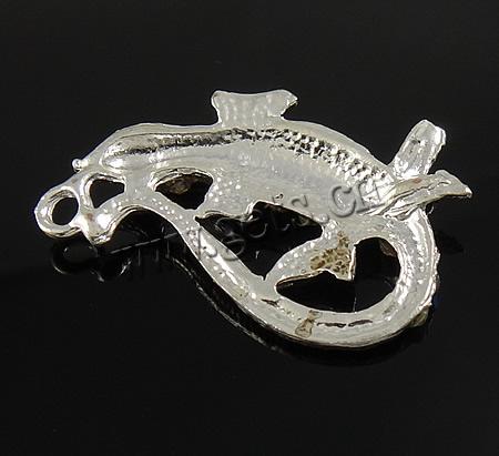 Zinklegierung Tier Anhänger, Gecko, plattiert, mit Strass, keine, 22x32x3mm, Bohrung:ca. 2mm, verkauft von PC