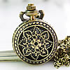 Watch Necklace, Zinc Alloy, Flat Round, hollow Approx 31 Inch 