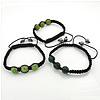 Rhinestone Woven Ball Bracelets, with Nylon Cord & Hematite & Resin, handmade, mixed colors Approx 6-12 Inch 