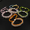 Pulseras de amistad, Nylón, con metal, tejido, ajustable, color mixto, 6-10mm, 13mm, longitud:aproximado 5-11 Inch, Vendido por Sarta