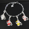 Brass Christmas Bracelet, Zinc Alloy, brass lobster clasp, Santa Claus, plated, enamel Approx 7-8 Inch 