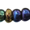 Iris Round Perles de verre , perles de rocaille en verre, Légèrement rond, coloré, multiple tailles pour le choix, Vendu par sac