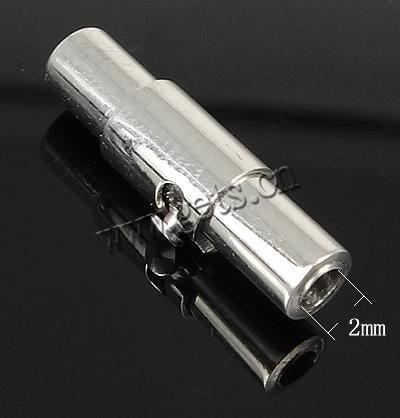 Round Stainless Steel Magnetic Clasp, Tube, plated, Customized, more colors for choice, 18x4x5mm, Hole:Approx 2mm, Sold By PC