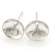 Sterling Silver Earring Stud Component, 925 Sterling Silver, plated 0.8mm 