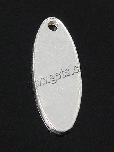 Label/tag en argent, argent sterling 925, ovale, Placage, Personnalisé, plus de couleurs à choisir, 12x4.5x0.45mm, Trou:Environ 1mm, Vendu par PC