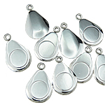 Stainless Steel Pendant Setting, Teardrop Approx 3.5mm 