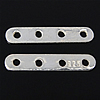 Sterling Silber Spacer Bar, 925 Sterling Silber, plattiert, 4-Strang, keine, 2.2x12x0.4mm, Bohrung:ca. 1mm, verkauft von PC