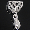 clip de pince en argent fin, argent sterling 925, Placage, plus de couleurs à choisir Environ Vendu par PC