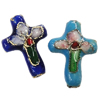 Filigrane Cloisonné Perlen, mit Blumenmuster & gemischt, Bohrung:ca. 1mm, verkauft von PC