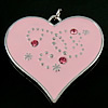 Zinc Alloy Enamel Pendants, Heart, plated, with rhinestone Approx 