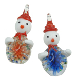 Christmas Lampwork Pendants, Character, gold sand & inner flower Approx 6mm 