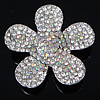 Rhinestone Zinc Alloy Connector, Flower, plated, with rhinestone Approx 2mm 