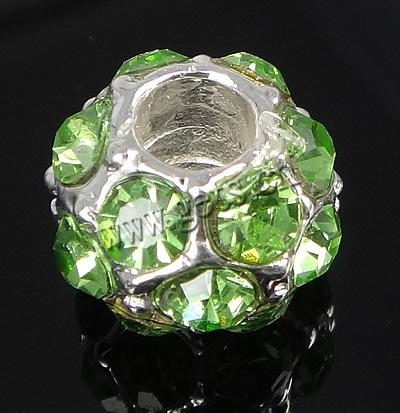 Boule strass Spacer, avec alliage de zinc, tube, protéger l'environnement, sans nickel, plomb et cadmium, 9.5x12.5mm, Trou:Environ 4.5mm, Vendu par PC