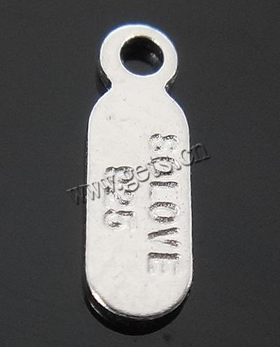 Sterling Silber Tag, 925 Sterling Silber, flachoval, plattiert, mit Brief Muster, keine, 2.5x8x0.6mm, Bohrung:ca. 1.2mm, verkauft von PC