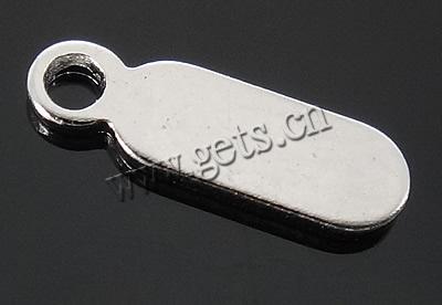 Sterling Silber Tag, 925 Sterling Silber, flachoval, plattiert, mit Brief Muster, keine, 2.5x8x0.6mm, Bohrung:ca. 1.2mm, verkauft von PC