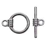 Zinc Alloy Toggle Clasp, Round, single-strand nickel, lead & cadmium free 19mm 