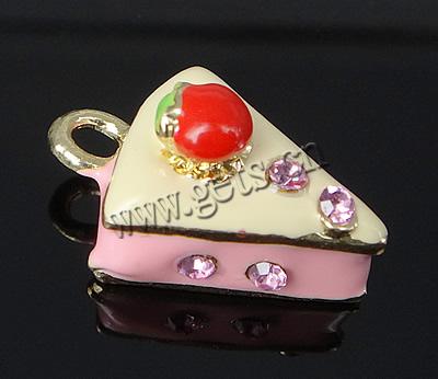 Zinc Alloy Fruit Shape Pendants, plated, enamel & with rhinestone, more colors for choice, 19x12x10mm, Hole:Approx 2mm, Sold By PC