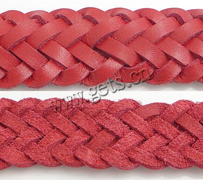 Rindsleder-Armbänder, Kuhhaut, 316 Edelstahl Magnetverschluss, rot, 22mm, 28x19.5mm, verkauft von Strang