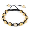 Zinc Alloy Woven Ball Bracelets, handmade, with rhinestone 10mm, 11mm .5-11.5 Inch 