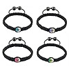 Pulseras de Woven Ball de piedras preciosas, diamantes de imitación, con Hematite, hecho a mano, más colores para la opción, 10mm, longitud:aproximado 7-10 Inch, Vendido por Sarta