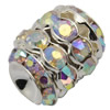 Rhinestone Brass Beads, Oval, plated, with rhinestone Approx 1.5mm 