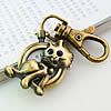 Keychain Watch, Zinc Alloy, Cat, antique bronze color plated 