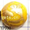 Gold Foil Lampwork Beads, flat round 