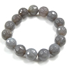 Agate Bracelets en gris, agate grise, facettes, 14mm pouce, Environ Vendu par brin