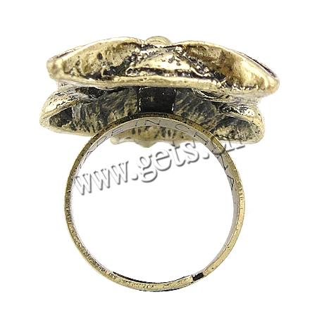 Strass Zink Legierung Finger Ring, Zinklegierung, mit Eisen, Eule, plattiert, mit Strass, keine, 24.5x37.5mm, Bohrung:ca. 17mm, Größe:6.5, verkauft von PC