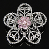 Rhinestone Zinc Alloy Brooch, with Rhinestone, Flower, with rhinestone, nickel, lead & cadmium free 