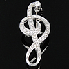 Zinc Alloy Jewelry Brooch, with Rhinestone, Music Note, plated, with rhinestone nickel, lead & cadmium free 