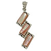 Brass Shell Pendants, with Shell, Rectangle, with rhinestone Approx 