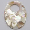 Yellow Shell Pendants, Flat Oval, mosaic Approx 12.5mm 