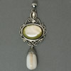 Brass Shell Pendants, with Shell, platinum color plated, with rhinestone Approx 