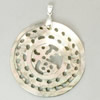 Brass Shell Pendants, with Shell, Flat Round, 50mm Approx 