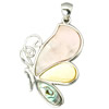 Brass Shell Pendants, with Shell, Butterfly Approx 